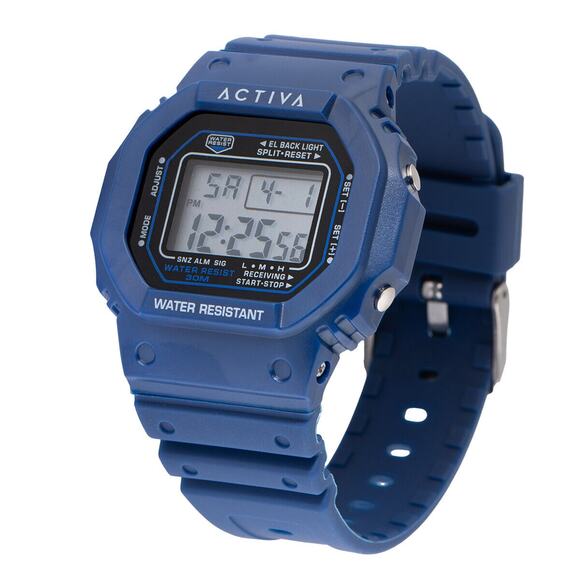 Activa Retro X Invicta Men's Digital Watch 44.5mm Blue - Picture 1 of 5